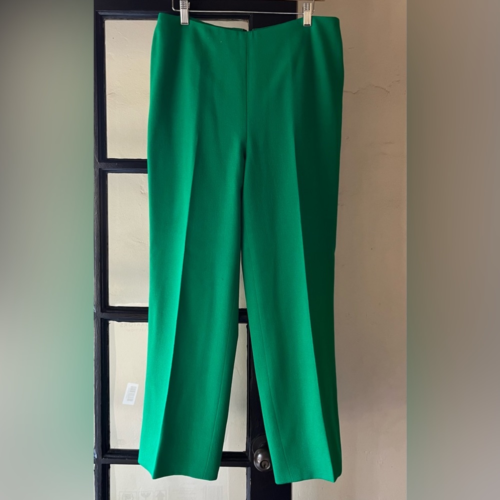 Lourdes Chavez Kelly Green Wool Trousers